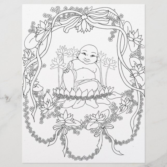 Happy Buddha met Lotus (Voorkant)
