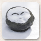 Happy Buddha met sneeuwliefhebber Bier Onderzetter (Voorkant)