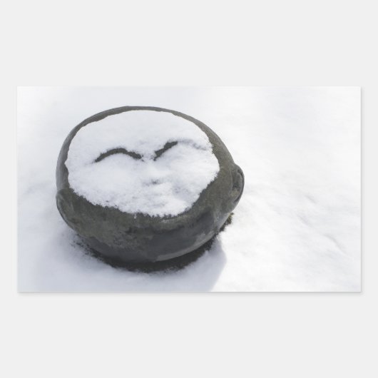 Happy Buddha met sneeuwliefhebber Rechthoekige Sticker (Voorkant)