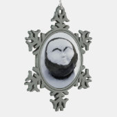 Happy Buddha met sneeuwliefhebber Tin Sneeuwvlok Ornament (Links)