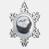 Happy Buddha met sneeuwliefhebber Tin Sneeuwvlok Ornament (Rechts)