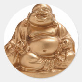 Happy Buddha Ronde Sticker (Voorkant)
