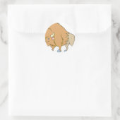 Happy Buffalo Cartoon Ronde Sticker (Tas)