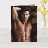 "Happy Buffday" met sexy man Kaart (Gele Bloem)