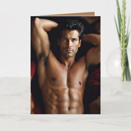 "Happy Buffday" met sexy man Kaart