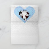 Happy Bull Terrier Cartoon Wenskaart (voor hem) Kaart (Binnen)