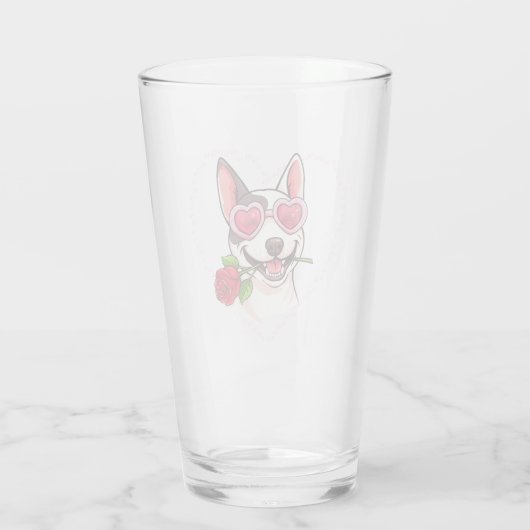 Happy bull terrier glas (Achterkant)