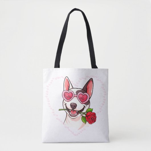 Happy bull terrier tote bag (Voorkant)