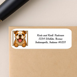 Happy Bulldog-retouradres Etiket
