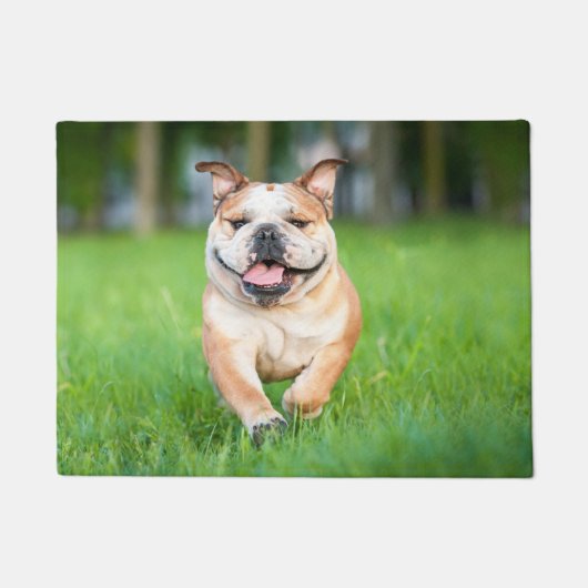 Happy Bulldog Running Doormat Deurmat (Voorkant)