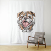 Happy Bulldog Wandkleed (In situ)