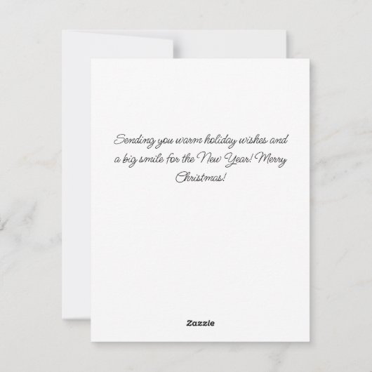 Happy Bulldog Watercolor Santa Hat Art Feestdagenkaart (Achterkant)