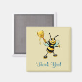 Happy Bumble Bee met een Scoop van Honey Dank u Magneet (Voorkant / Achterkant)