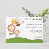 Happy Bumble Bee roze Daisy Baby shower Kaart (Staand voorkant)