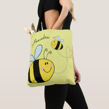 Happy Bumble Bees vliegend hart gepersonaliseerd