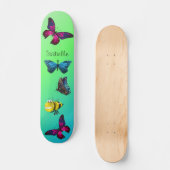 Happy Bumblebei met mooie Butterflies Persoonlijk Skateboard (Voorkant)