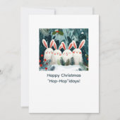 Happy Bunnies Christmas Card with Custom Message Feestdagenkaart (Voorkant)