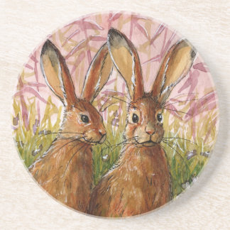 Happy Bunnies design by Schukina A072 Zandsteen Onderzetter