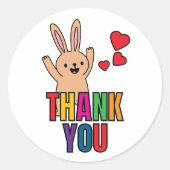 Happy Bunny bedankt Ronde Sticker (Voorkant)