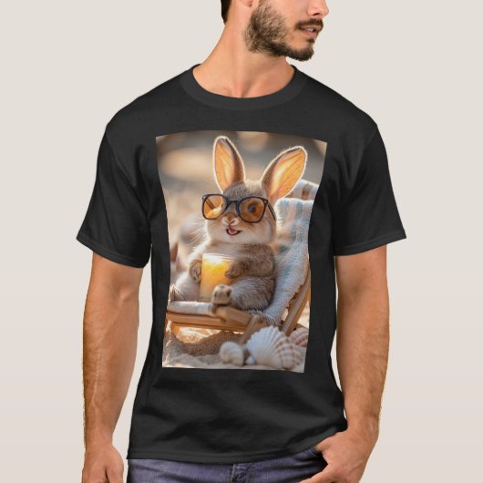 Happy Bunny - Der entspannte Hase T-shirt (Voorkant)