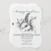 Happy Bunny Easter Brunch & Egg Hunt uitnodiging (Voorkant / Achterkant)