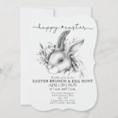 Happy Bunny Easter Brunch & Egg Hunt uitnodiging (Voorkant)
