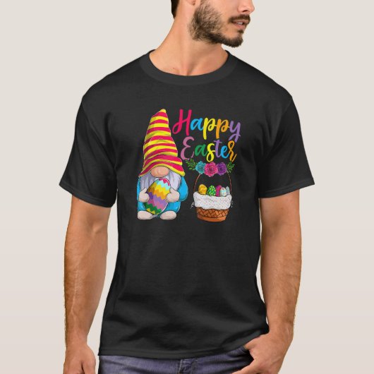 Happy Bunny Easter Gnome Shirt, Funny Rabbit Egg B T-shirt (Voorkant)