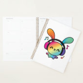 Happy Bunny met hoofdtelefoons die naar muziek lui Planner (Display)