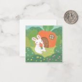 Happy Bunny met wortel in het bos Notitiekaartje (Voorkant / Achterkant in situ)