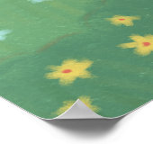 Happy Bunny met wortel in het bos Poster (Hoek)