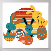 Happy Bunny, Paaseieren, Cute Poster (Voorkant)
