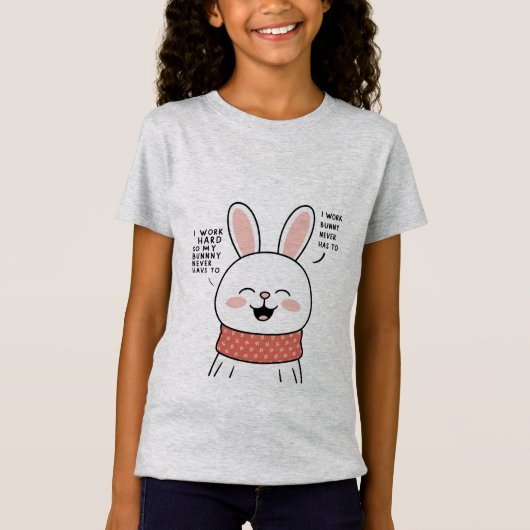 Happy Bunny T-shirt – Schattigee minimalistische C (Voorkant)