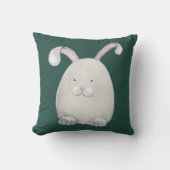 Happy Bunny Waterverf Illustratie Kussen (Voorkant)