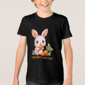 Happy Bunny with Carrot Tri-Blend Shirt (Voorkant)