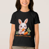 Happy Bunny with Carrot Tri-Blend Shirt (Voorkant)