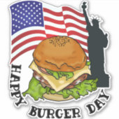 Happy burger day sticker (Voorkant)
