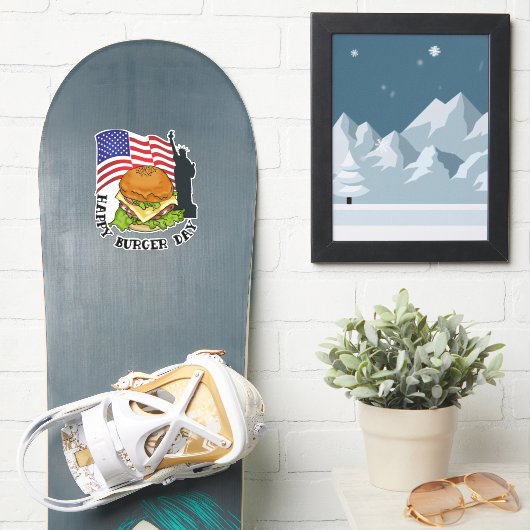 Happy burger day sticker (Snowboard)