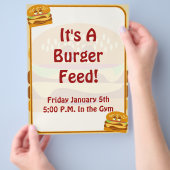 Happy Burger Leuke Fastfood Leuke Cartoon Kunst Flyer (Hand)