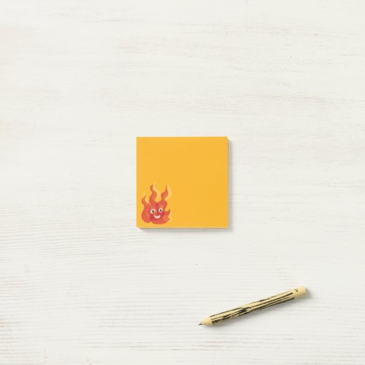 Happy Burning Fire Flame Character Post-it® Notes (Op bureau)