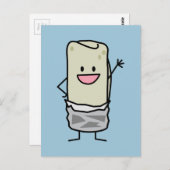 Happy Burrito Waving Hallo Briefkaart (Voorkant / Achterkant)