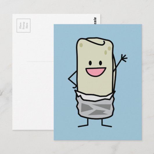 Happy Burrito Waving Hallo Briefkaart (Voorkant / Achterkant)