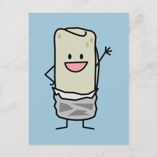Happy Burrito Waving Hallo Briefkaart