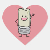 Happy Burrito Waving Hallo Hart Sticker (Voorkant)