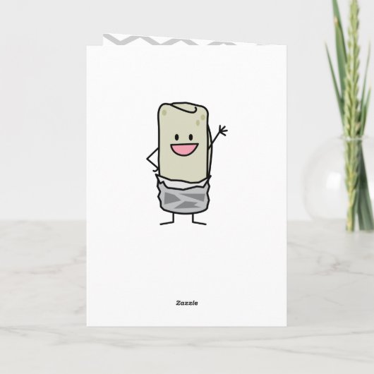 Happy Burrito Waving Hallo Kaart (Achterkant)
