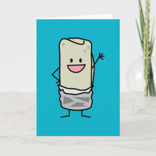 Happy Burrito Waving Hallo Kaart