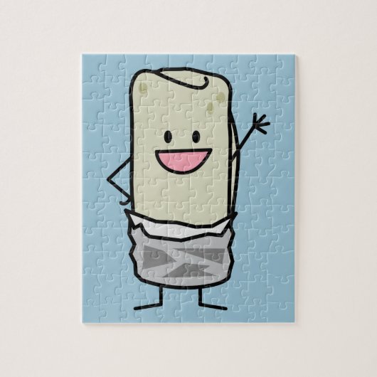 Happy Burrito Waving Hallo Legpuzzel (Verticaal)