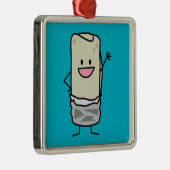 Happy Burrito Waving Hallo Metalen Ornament (Rechts)