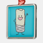 Happy Burrito Waving Hallo Metalen Ornament (Links)