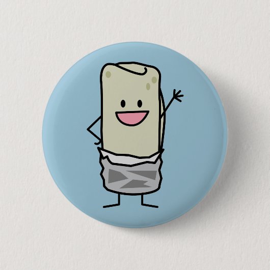 Happy Burrito Waving Hallo Ronde Button 5,7 Cm (Voorkant)