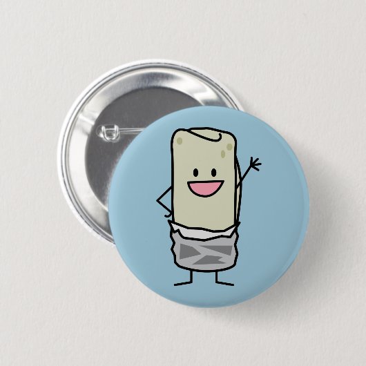 Happy Burrito Waving Hallo Ronde Button 5,7 Cm (Voorkant /achterkant)